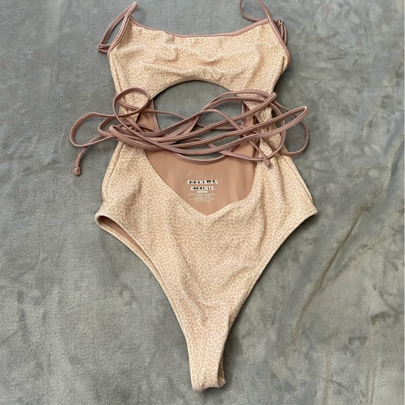 New! Frankie’s bikinis Alice Terry Wrap One Piece leopard Swimsuit 24420 - Picture 6 of 11